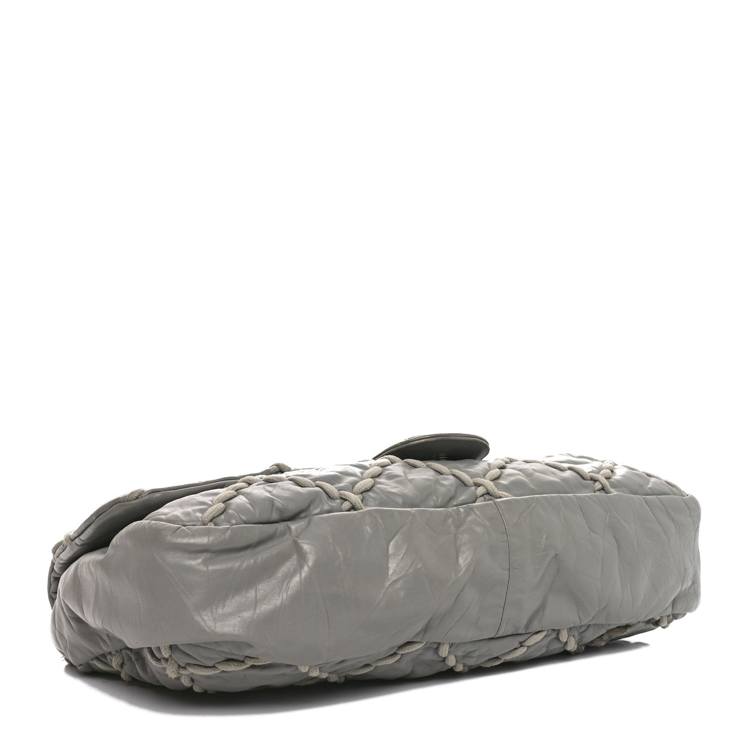 Calfskin Ultra Stitch Oversized Flap Grey