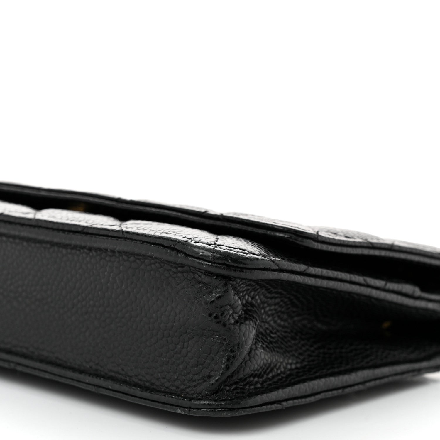 Caviar Quilted Wallet on Chain WOC Black