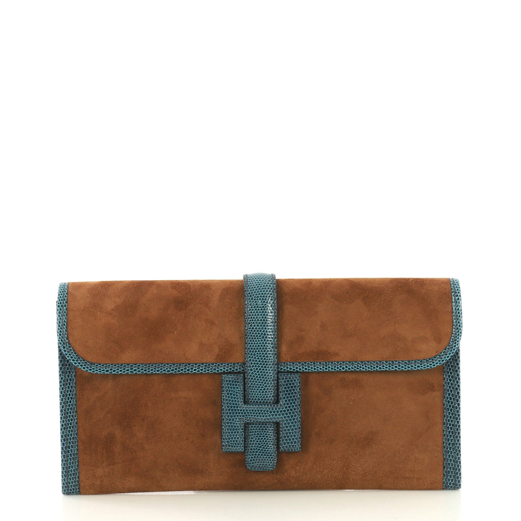 Jige Elan Clutch Doblis Suede with Lizard 29