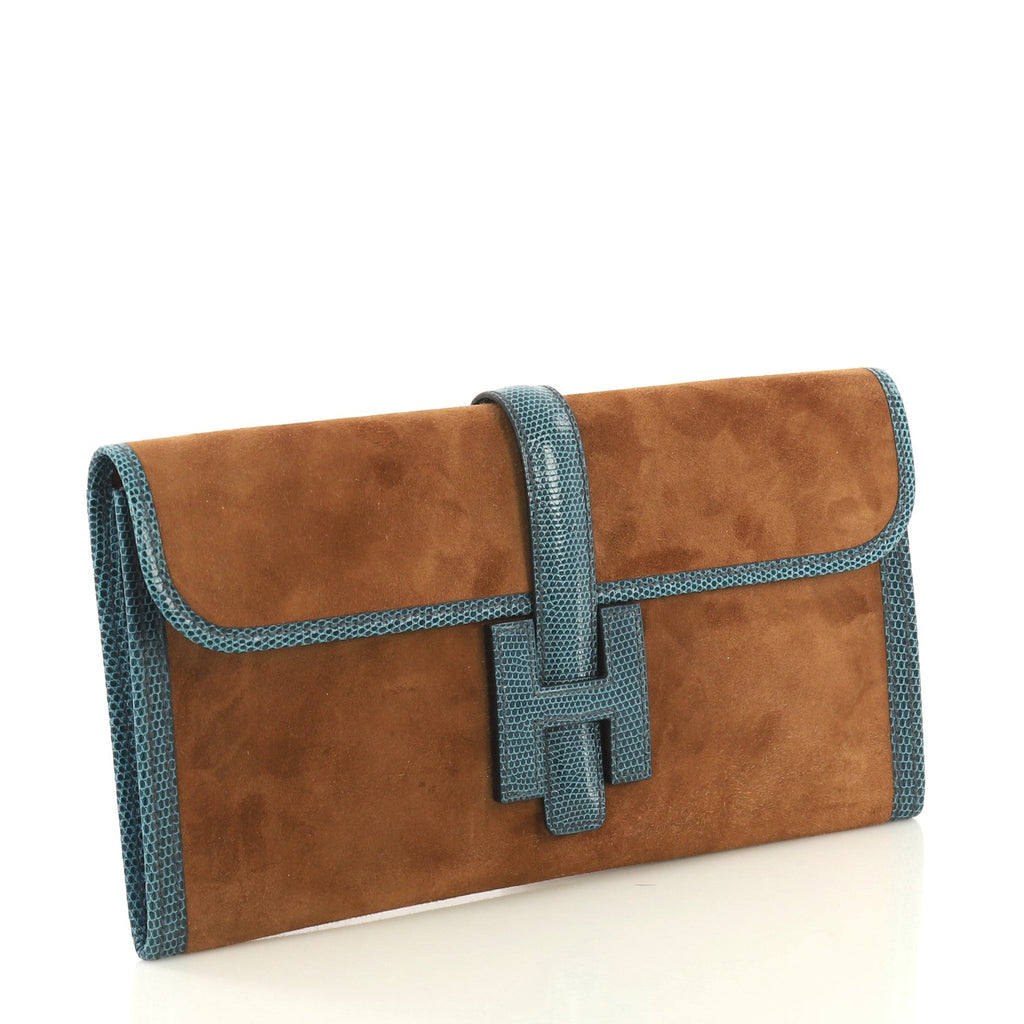 Jige Elan Clutch Doblis Suede with Lizard 29