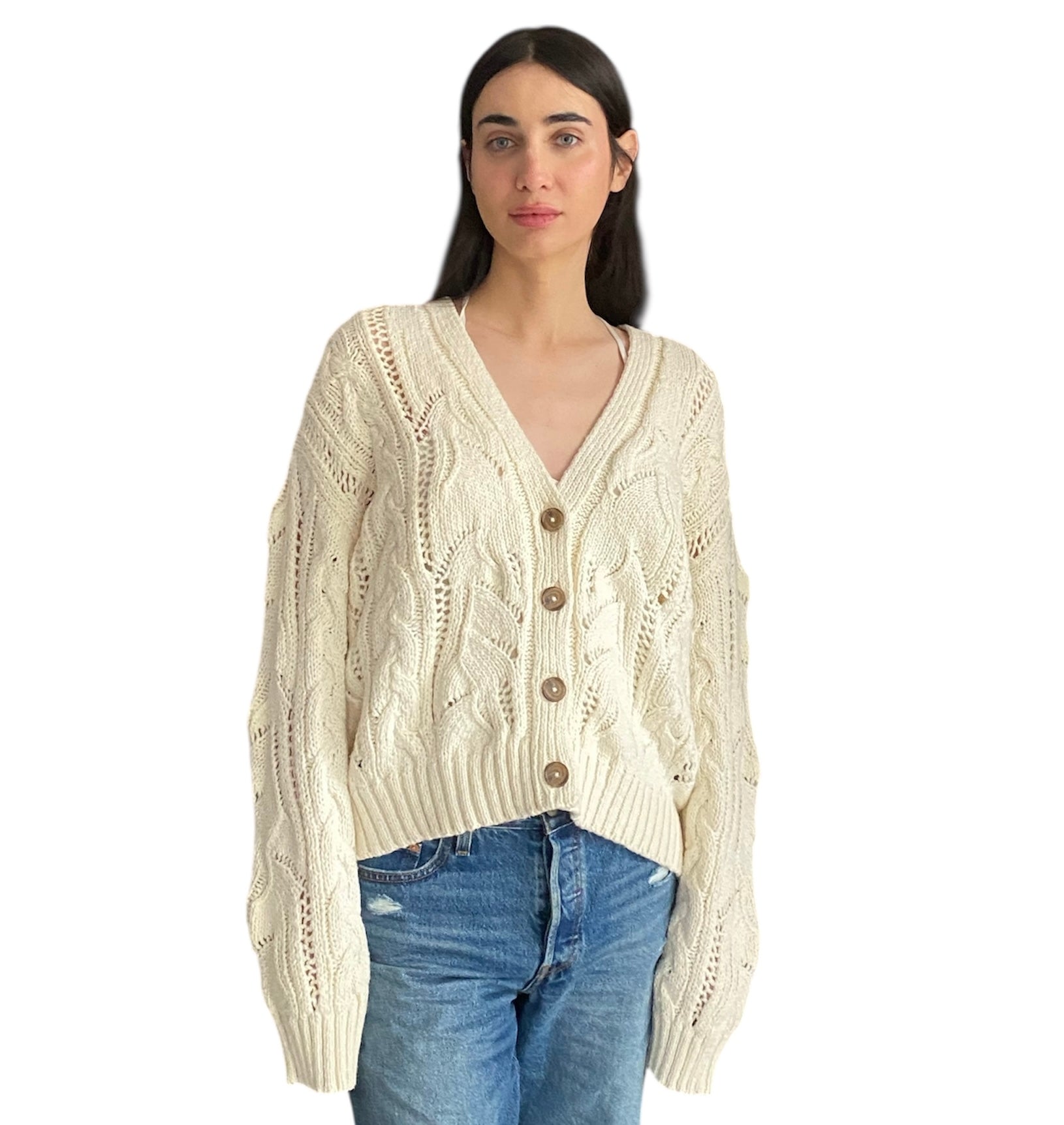 Jenni Kayne Ivory Cable igan - S