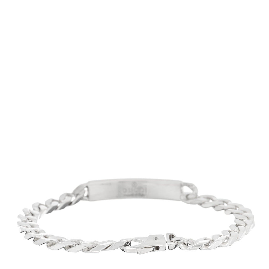 Sterling Silver GG Interlocking ID Chain Bracelet