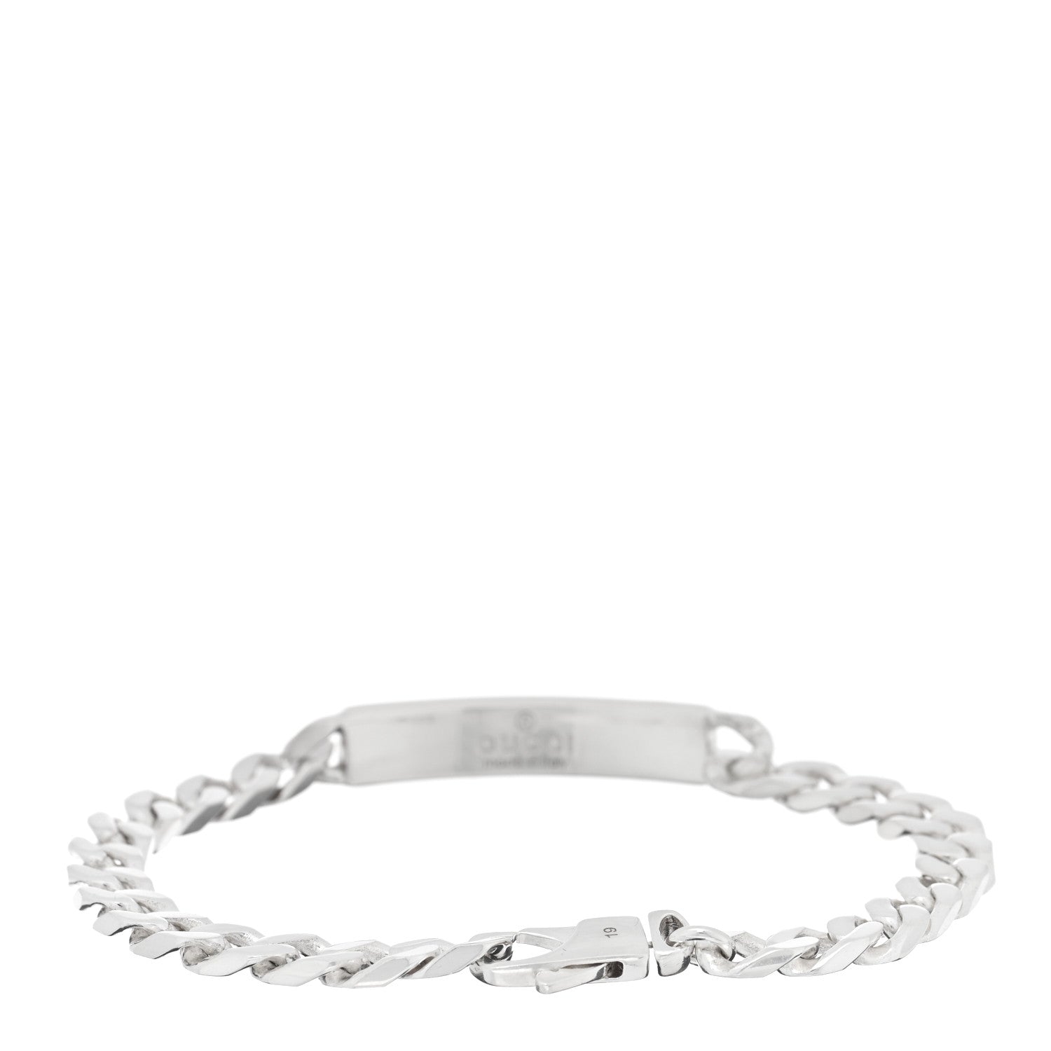 Sterling Silver GG Interlocking ID Chain Bracelet