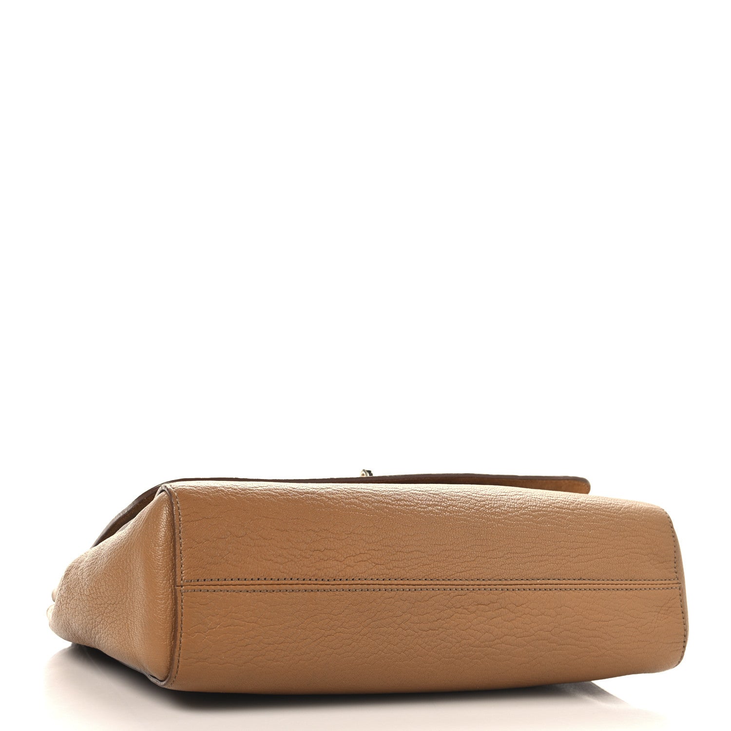 Glossy Goatskin Medium Lily Flap Brown