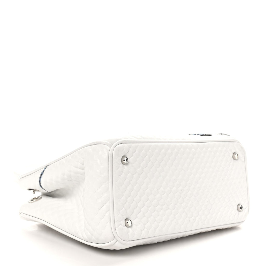 Bullcalf Microcannage Sequin Small Diorissimo Tote White