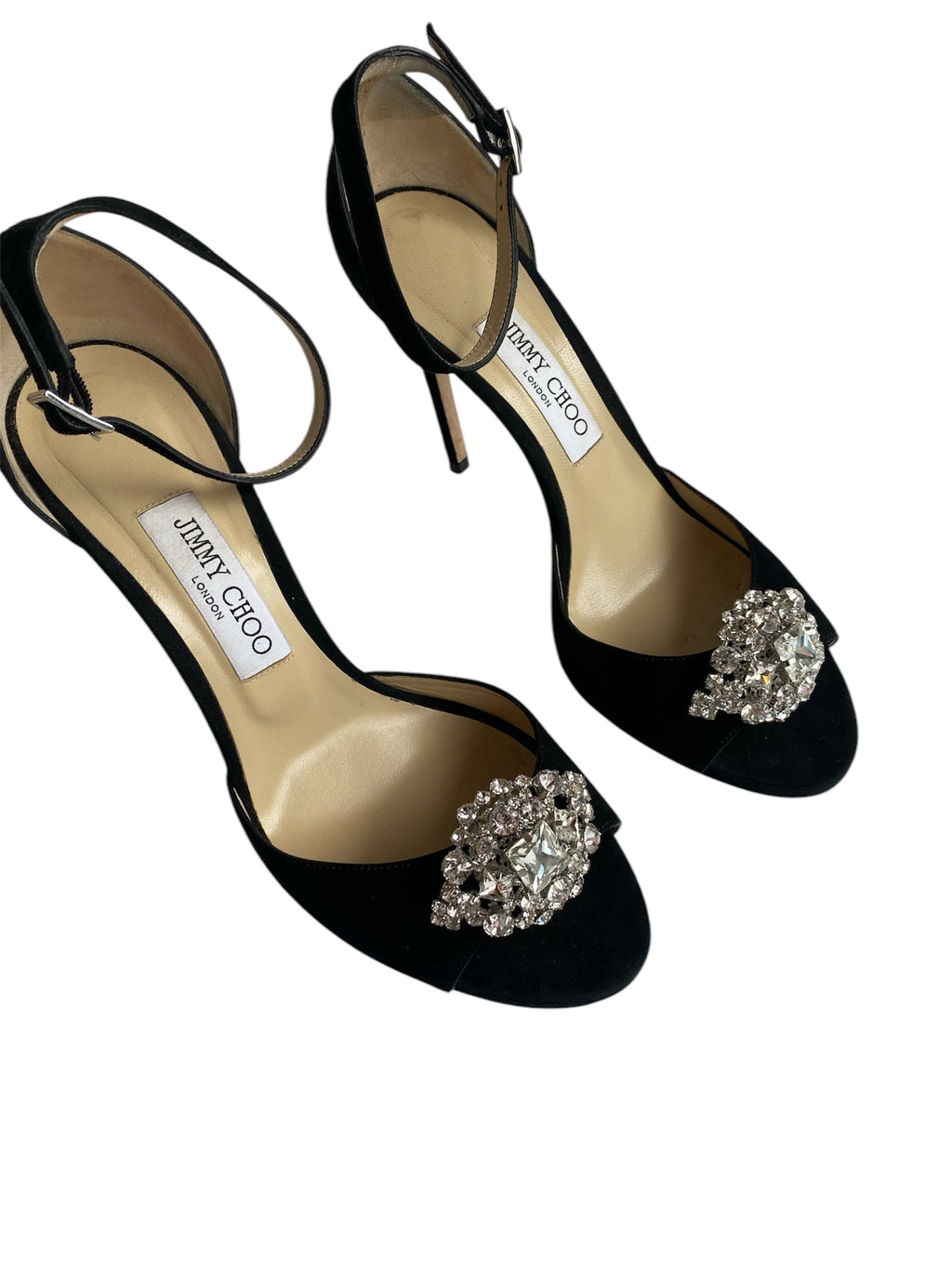 Jimmy Choo Crystal Peep Toe - 40.5