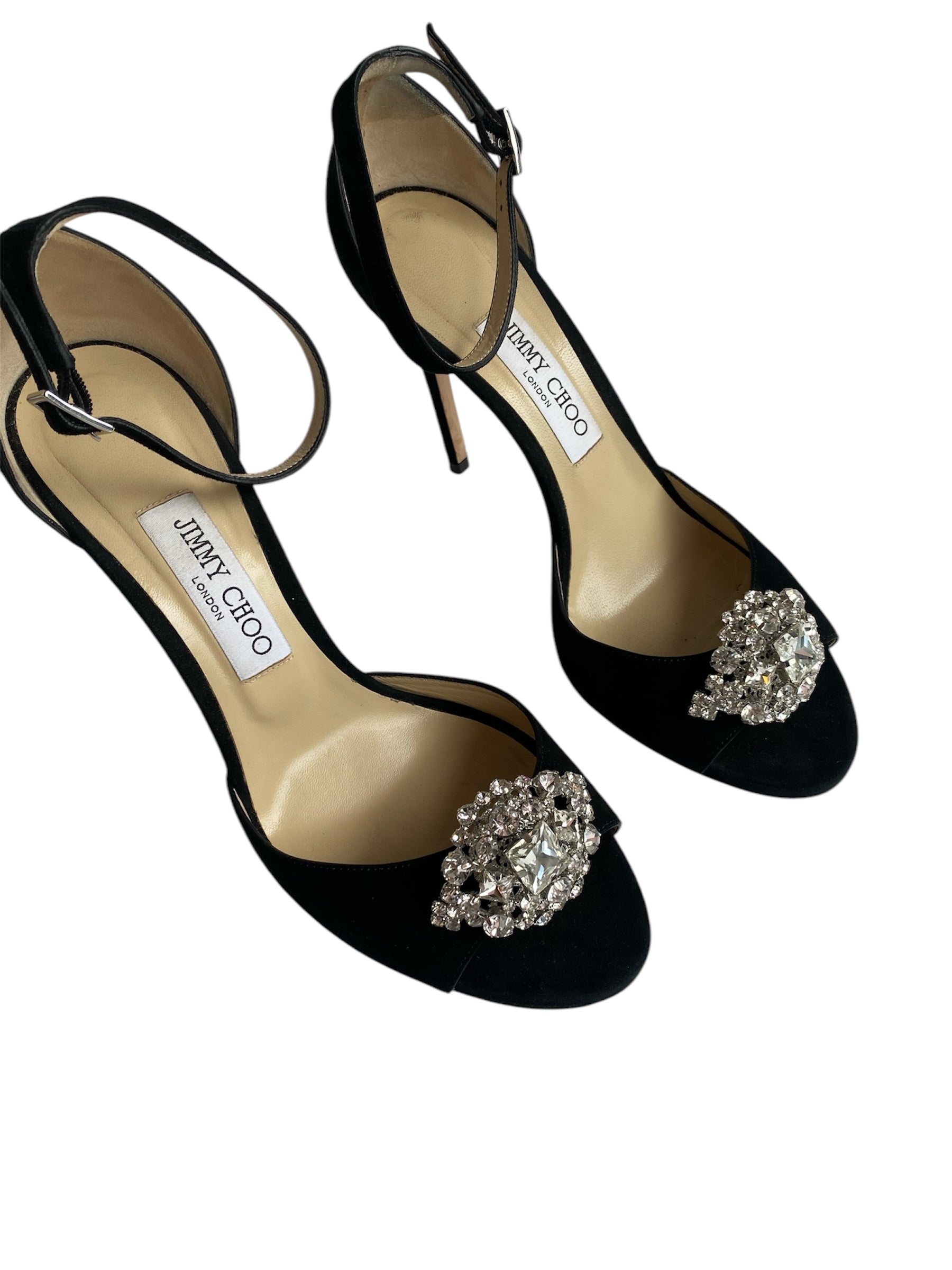 Jimmy Choo Crystal Peep Toe - 40.5