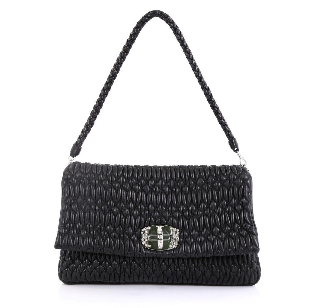 Crystal Clutch Matelasse Leather Large