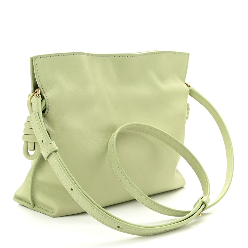 Calfskin Mini Flamenco Knot Clutch Light Pear