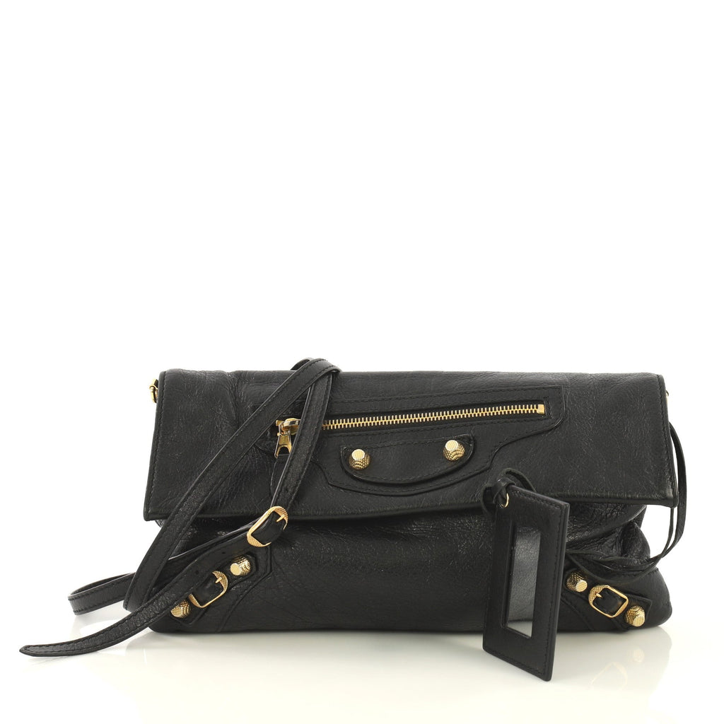 Envelope Strap Clutch Giant Studs Leather