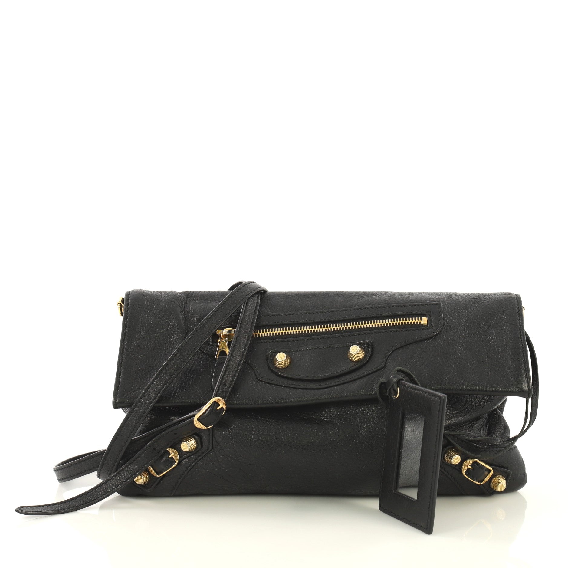 Envelope Strap Clutch Giant Studs Leather