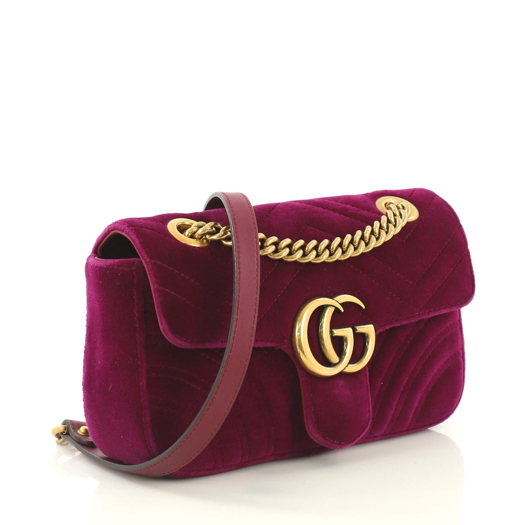 GG Marmont Flap Bag Matelasse Velvet Mini