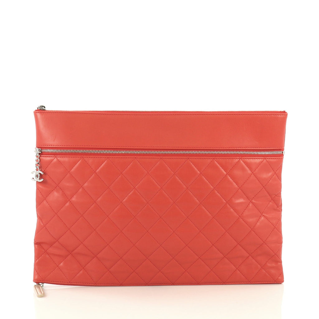 Expandable O Case Clutch Quilted Lambskin Large