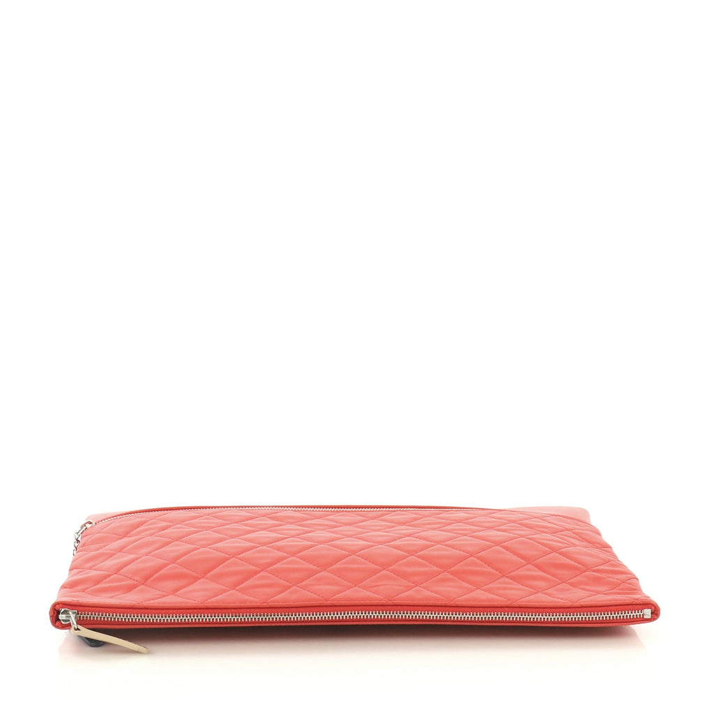 Expandable O Case Clutch Quilted Lambskin Large
