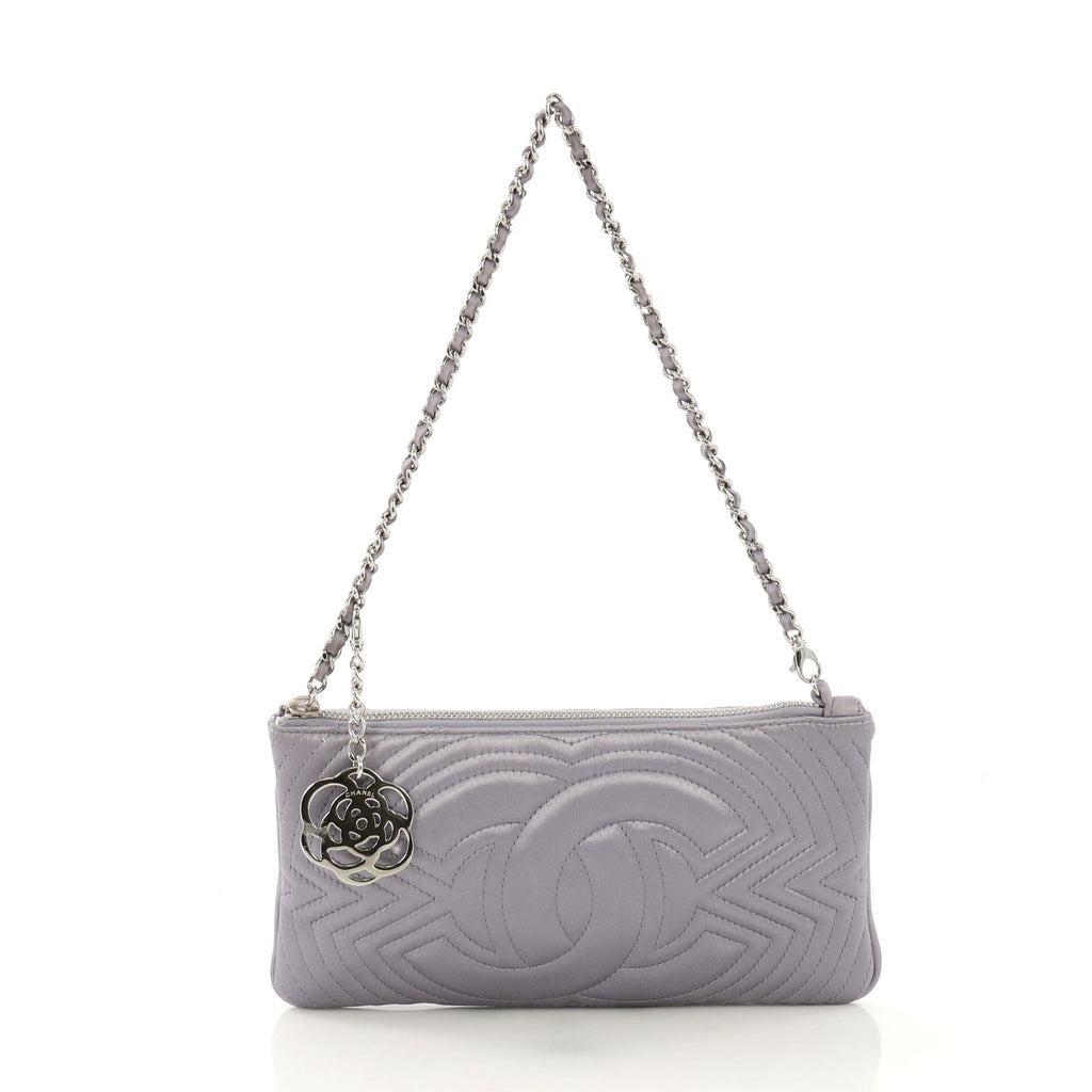 CC Chain Clutch Stitched Satin