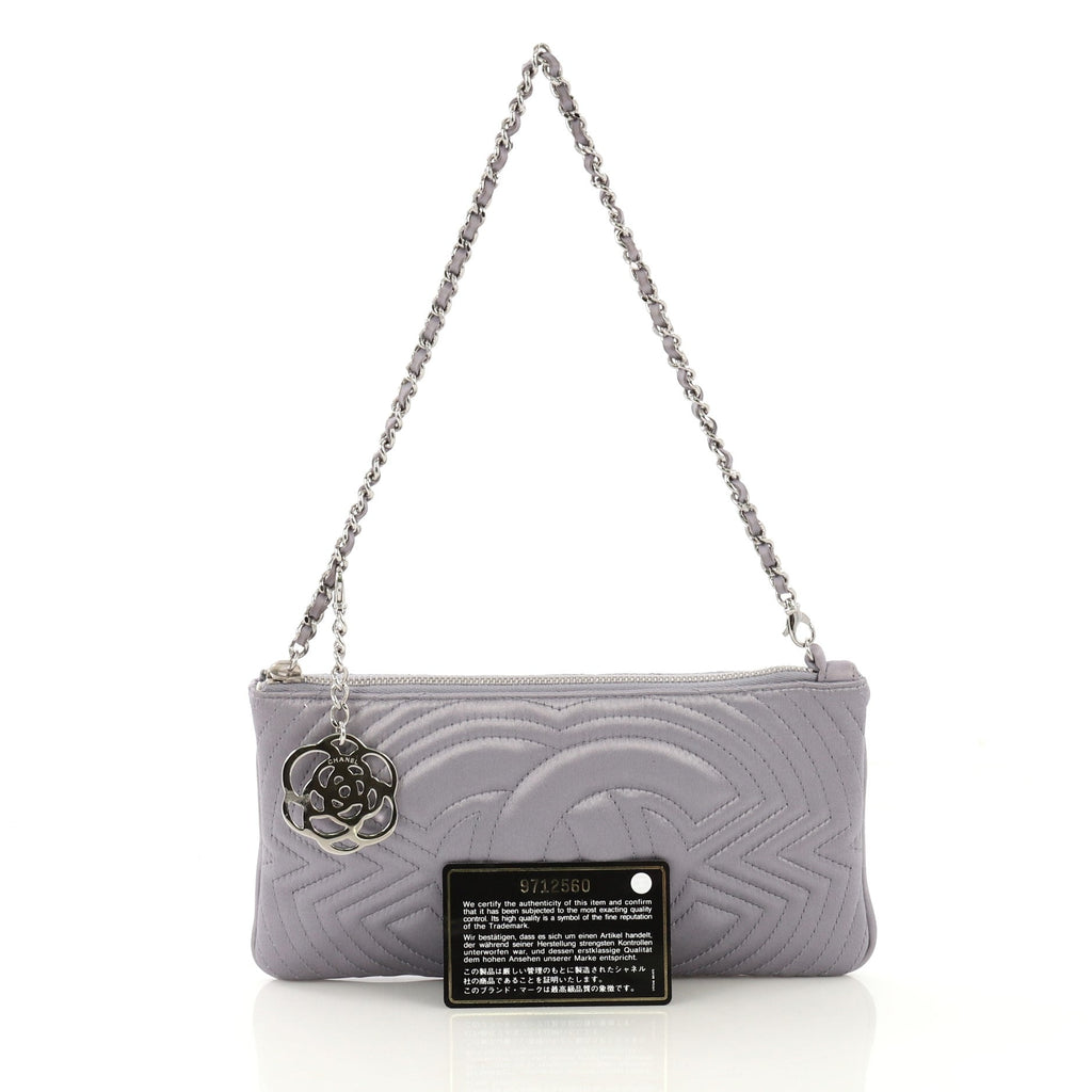 CC Chain Clutch Stitched Satin