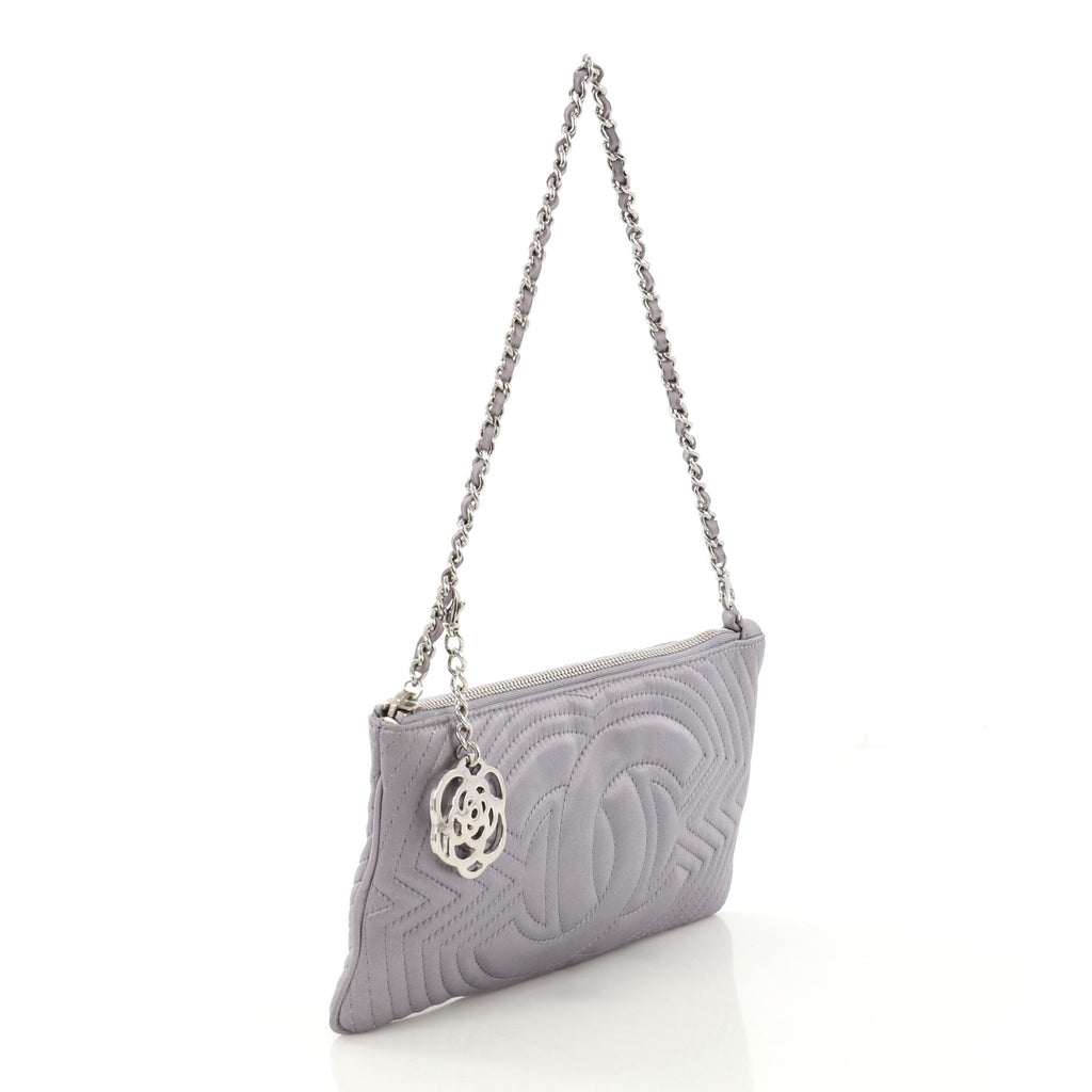 CC Chain Clutch Stitched Satin