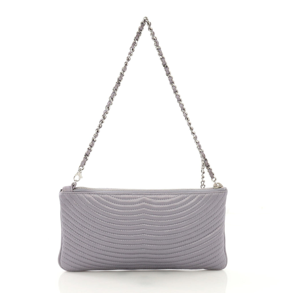 CC Chain Clutch Stitched Satin