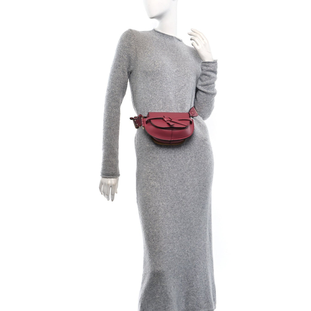 Calfskin Jacquard Mini Gate Dual Bag Plumrose