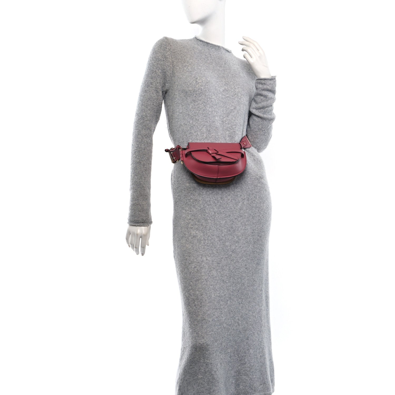Calfskin Jacquard Mini Gate Dual Bag Plumrose