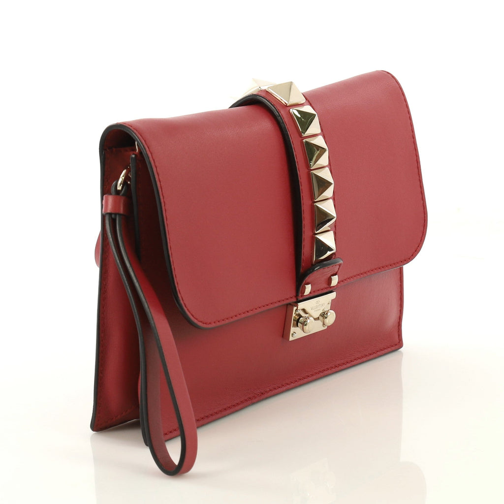 Glam Lock Clutch Leather
