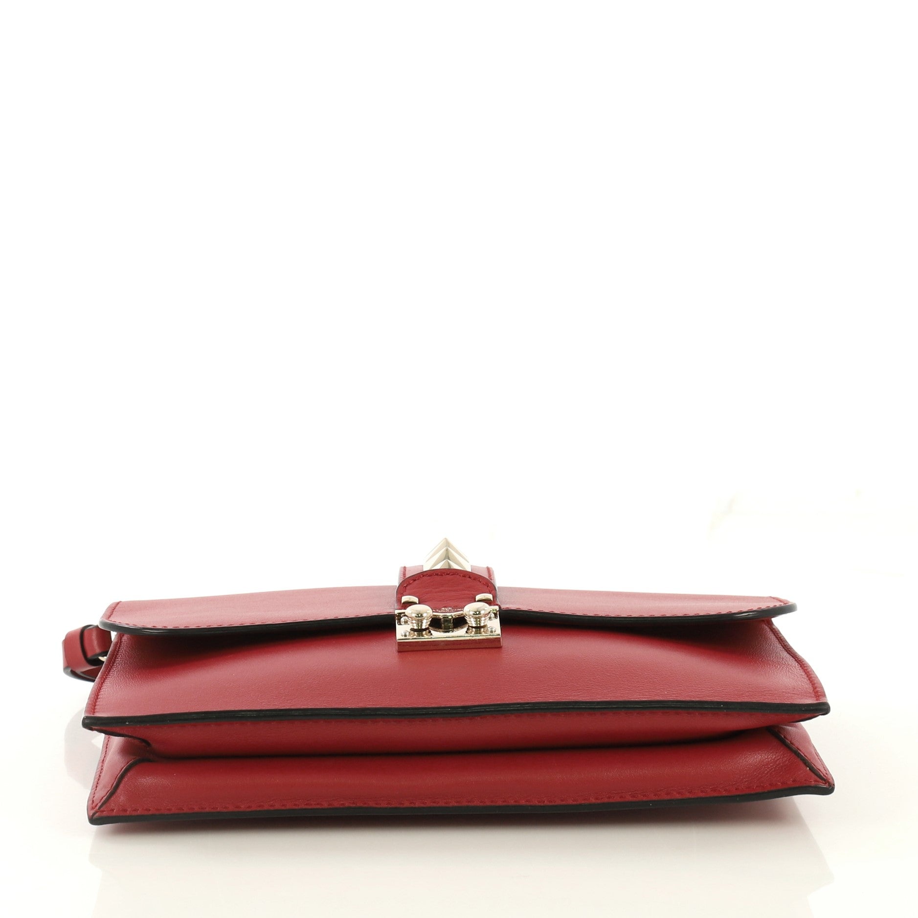 Glam Lock Clutch Leather