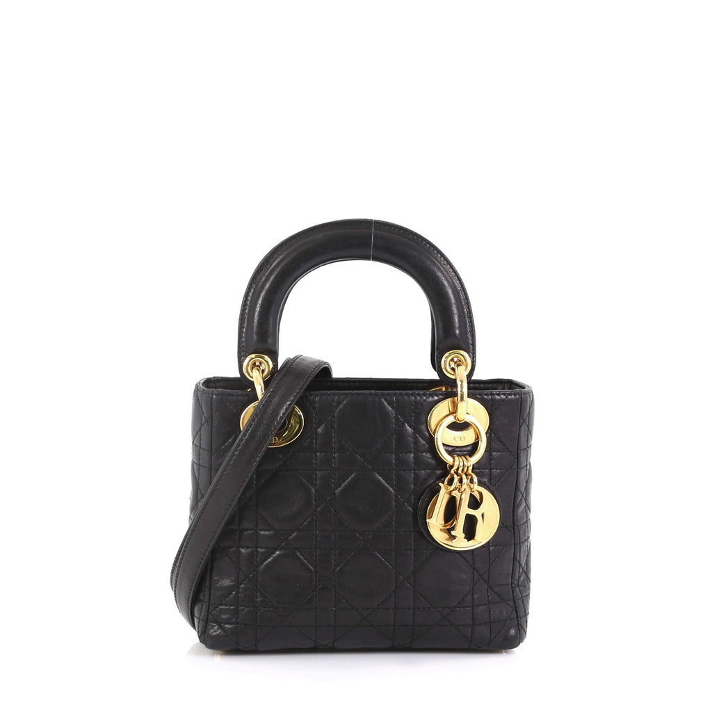 Lady Dior Handbag Cannage Quilt Lambskin Mini