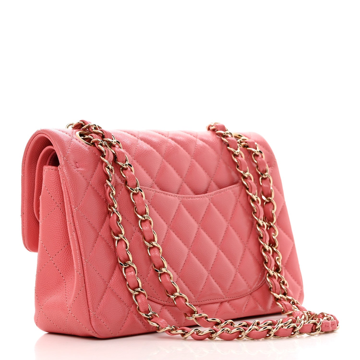 Caviar Quilted Small Double Flap Pink