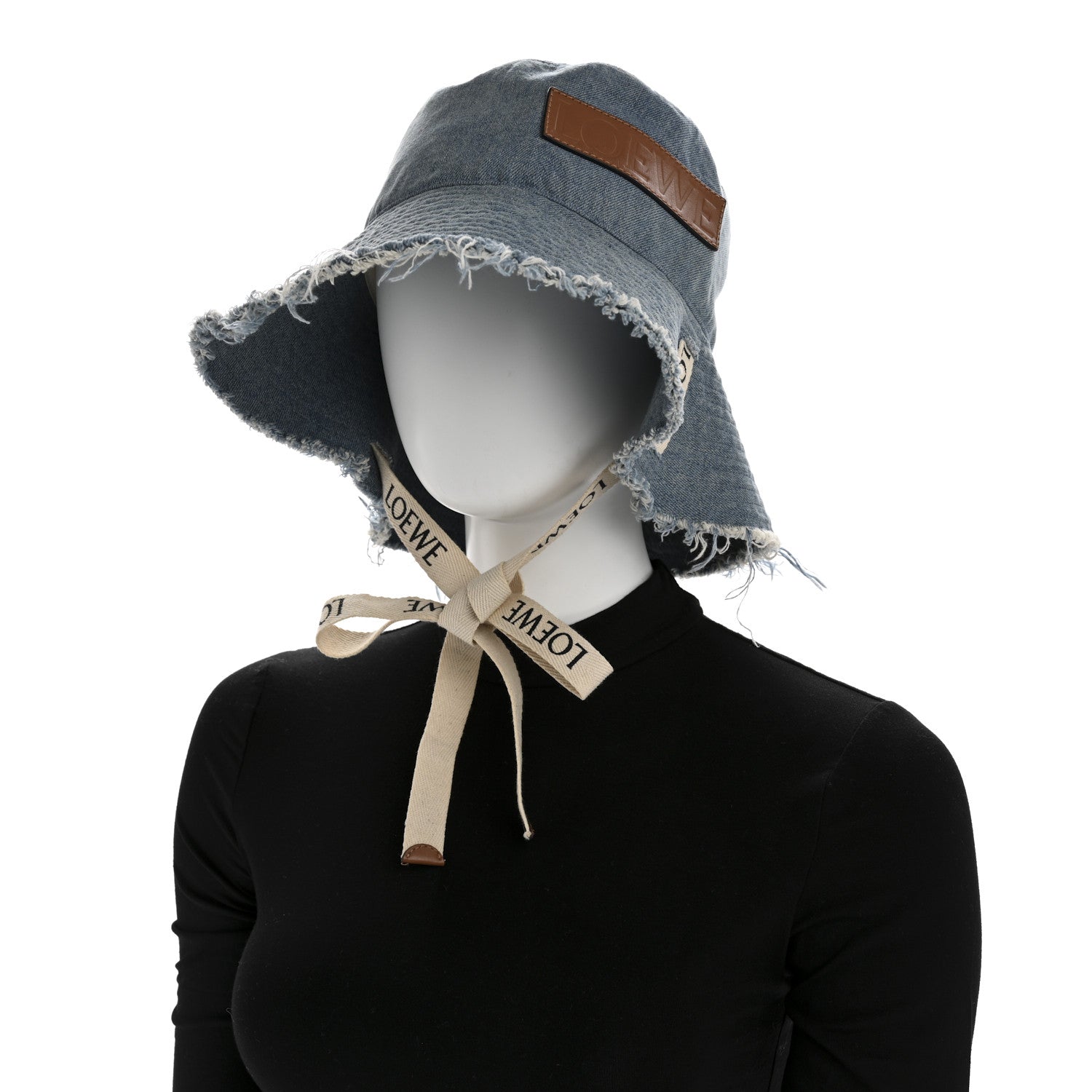 X PAULA'S IBIZA Denim Frayed Fisherman Bucket Hat 59 Blue