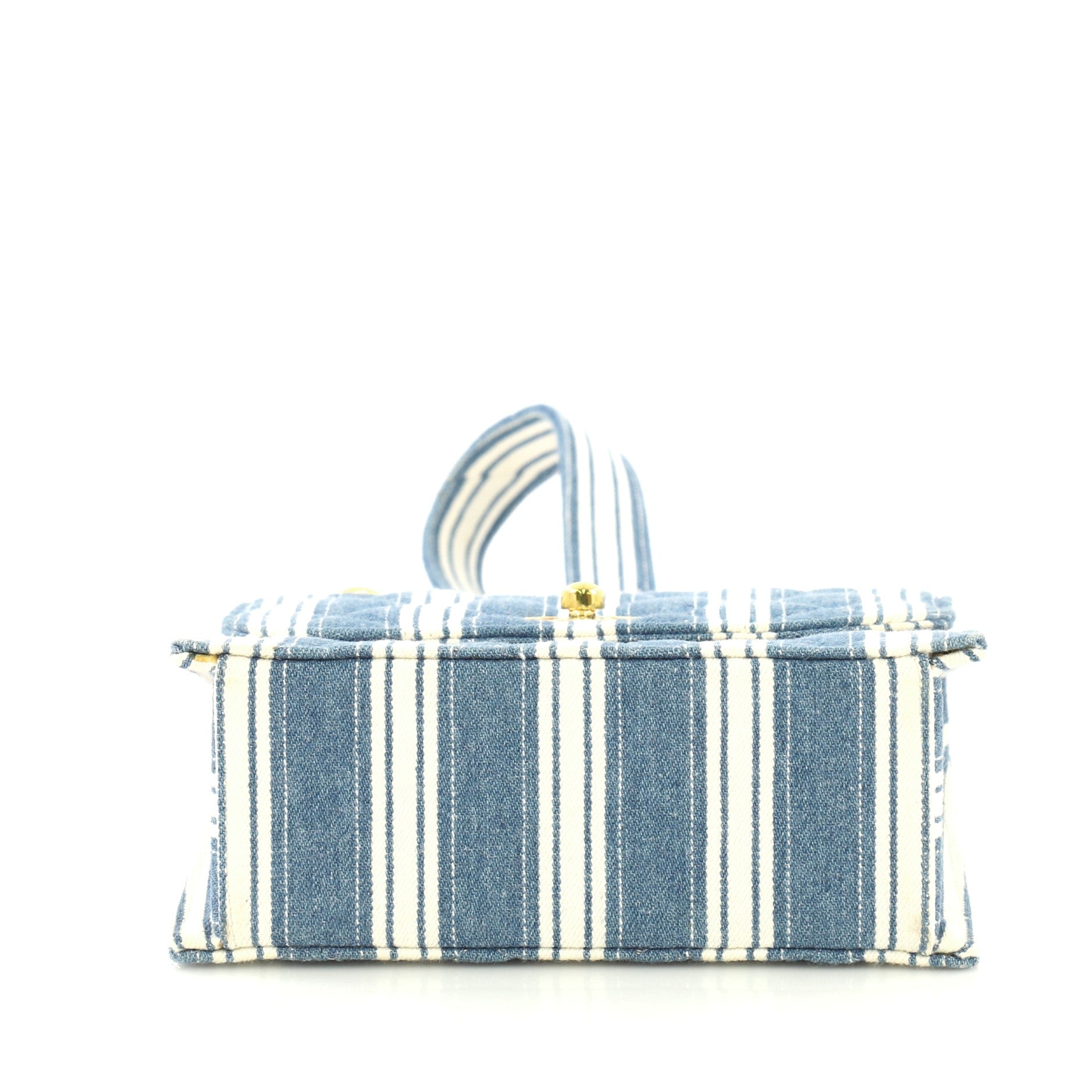 Vintage Flap Bag Striped Quilted Canvas Mini