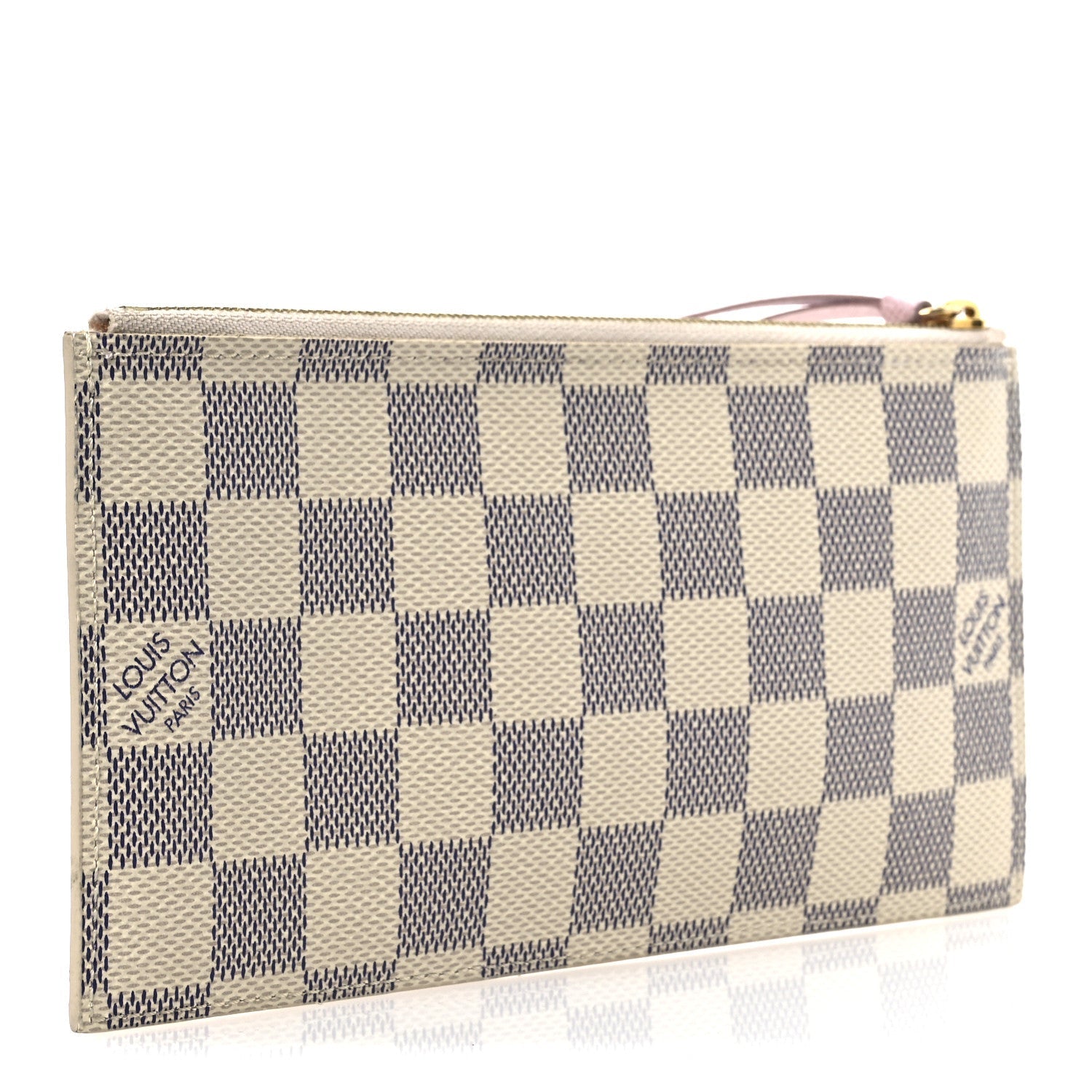 Damier Azur Felicie Chain Wallet Zippered Insert  Rose Ballerine