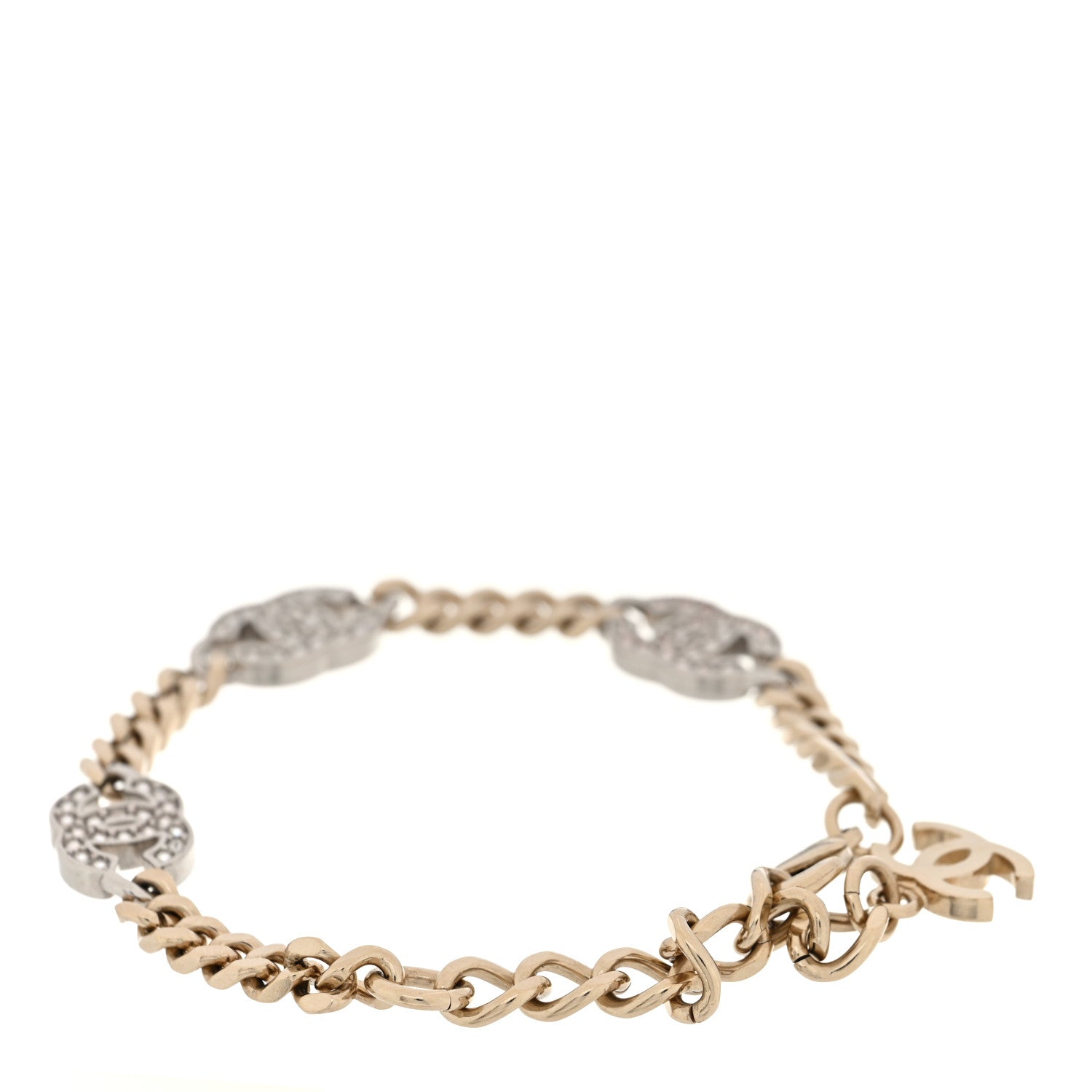 Crystal CC Chain Bracelet Gold Silver