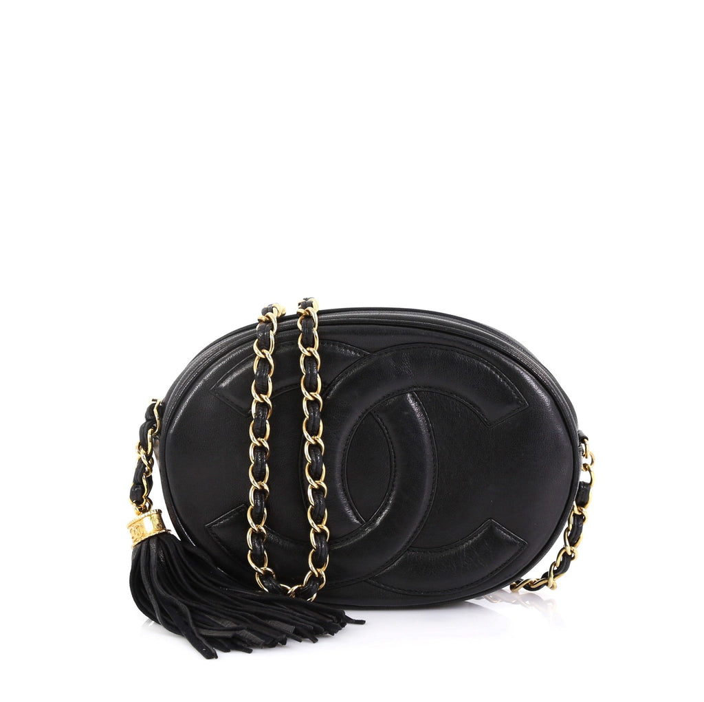 Vintage Tambourine Crossbody Bag Leather Mini
