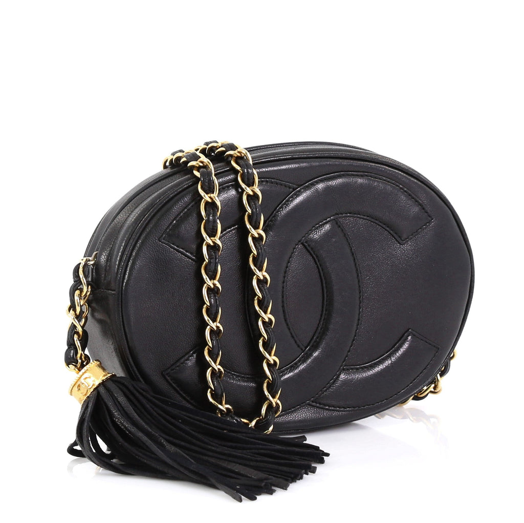 Vintage Tambourine Crossbody Bag Leather Mini