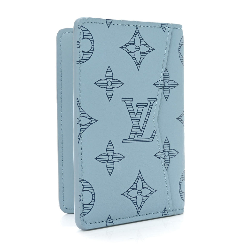 Calfskin Monogram Shadow Pocket Organizer Sky Blue