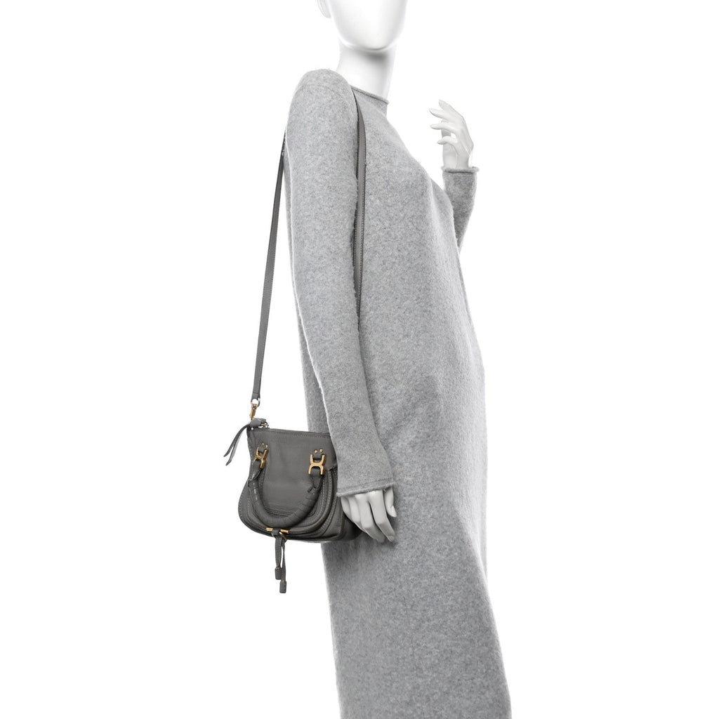 Calfskin Mini Marcie Satchel Cashmere Grey