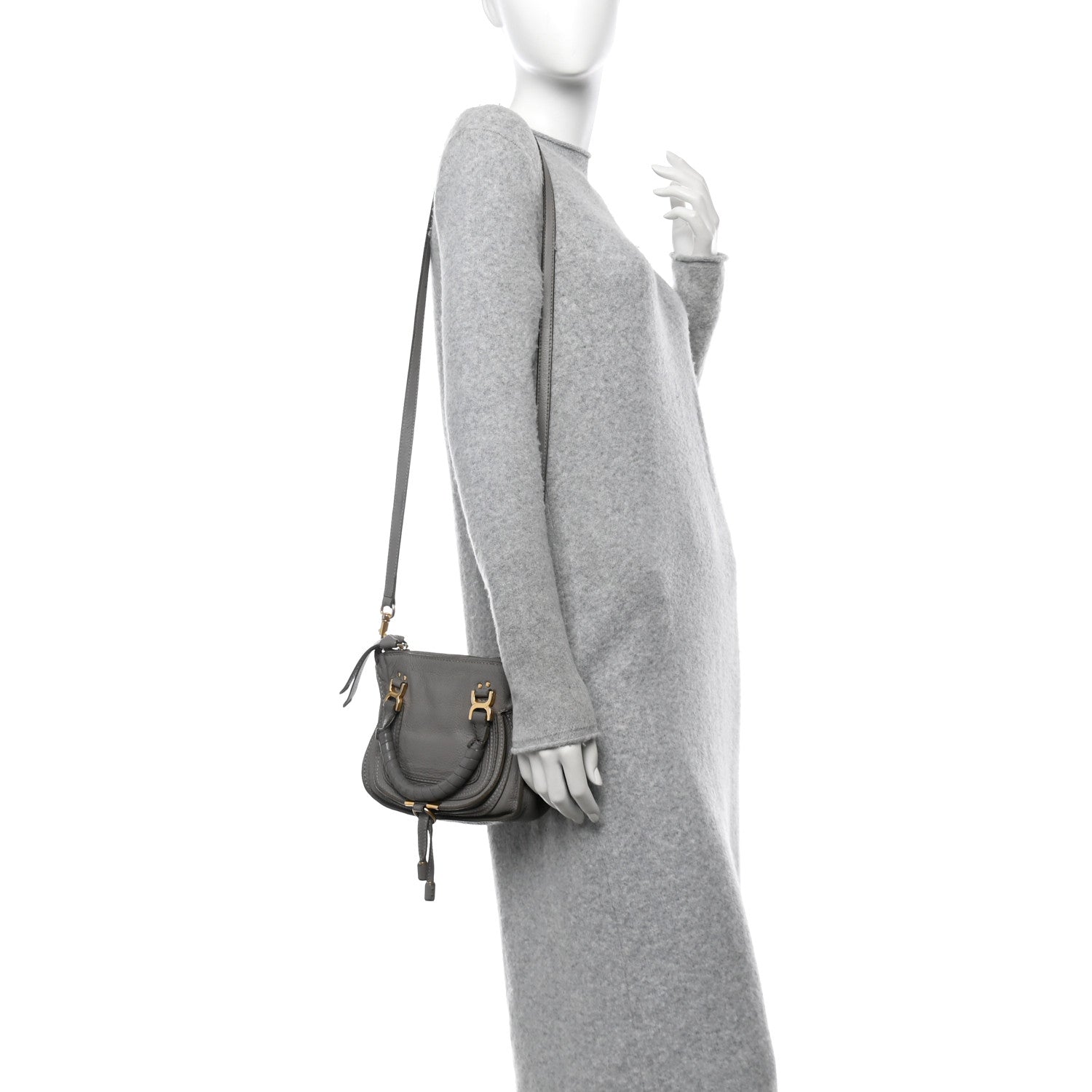 Calfskin Mini Marcie Satchel Cashmere Grey