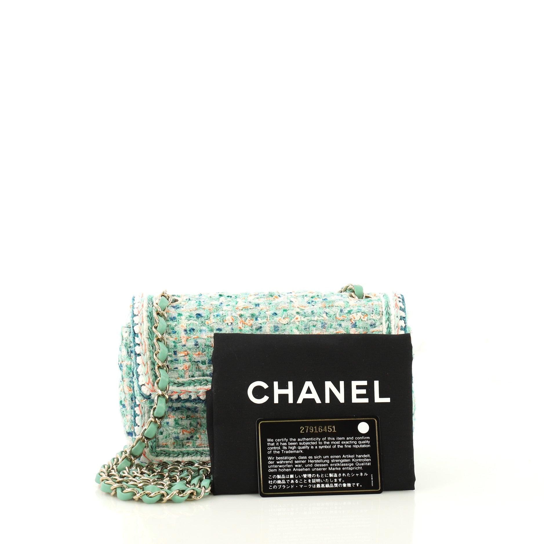 Classic Single Flap Bag Braided Quilted Tweed Mini