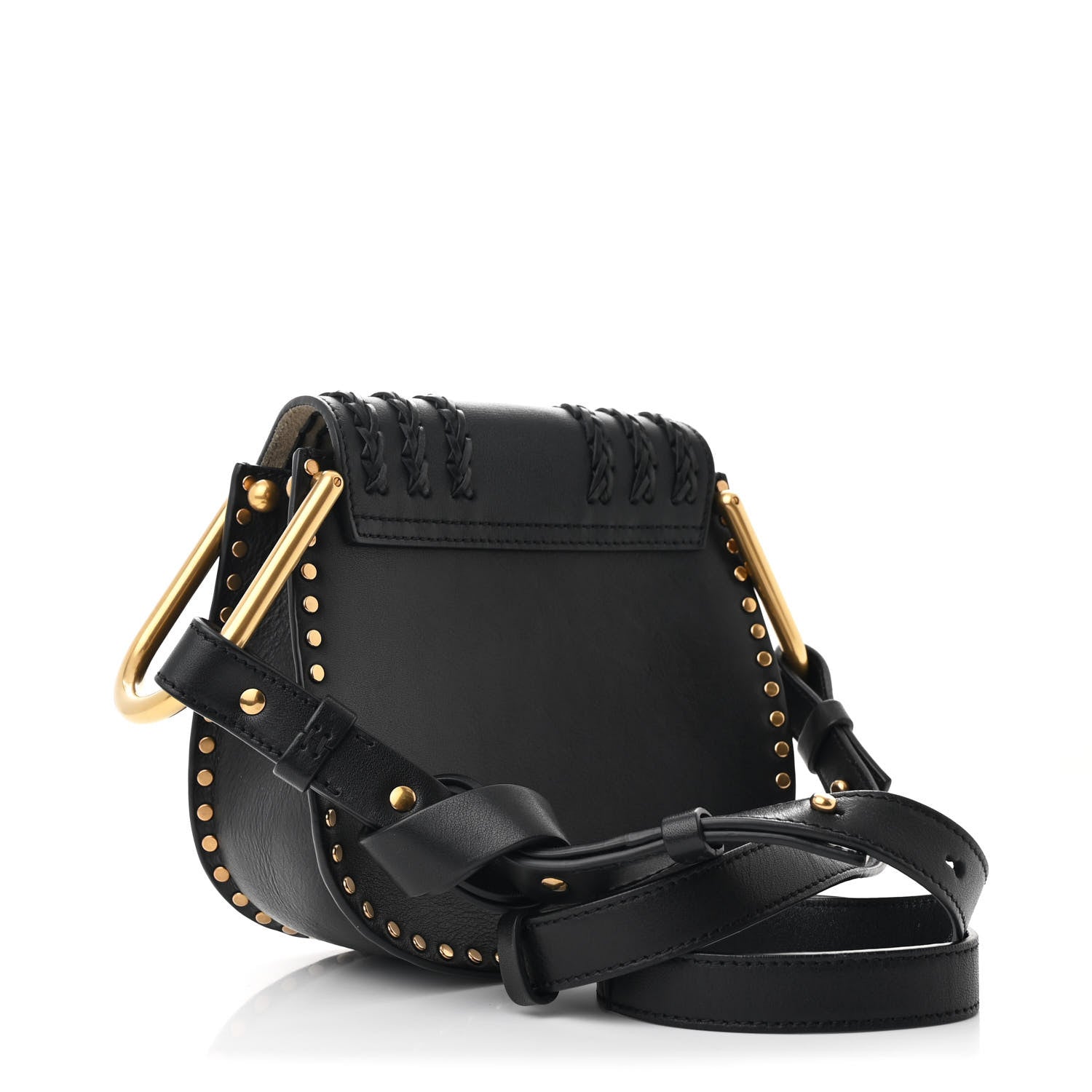 Calfskin Braided Mini Hudson Shoulder Bag Black