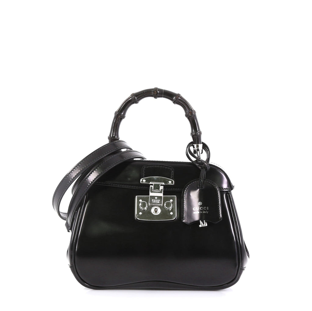 Lady Lock Bamboo Top Handle Bag Leather Mini