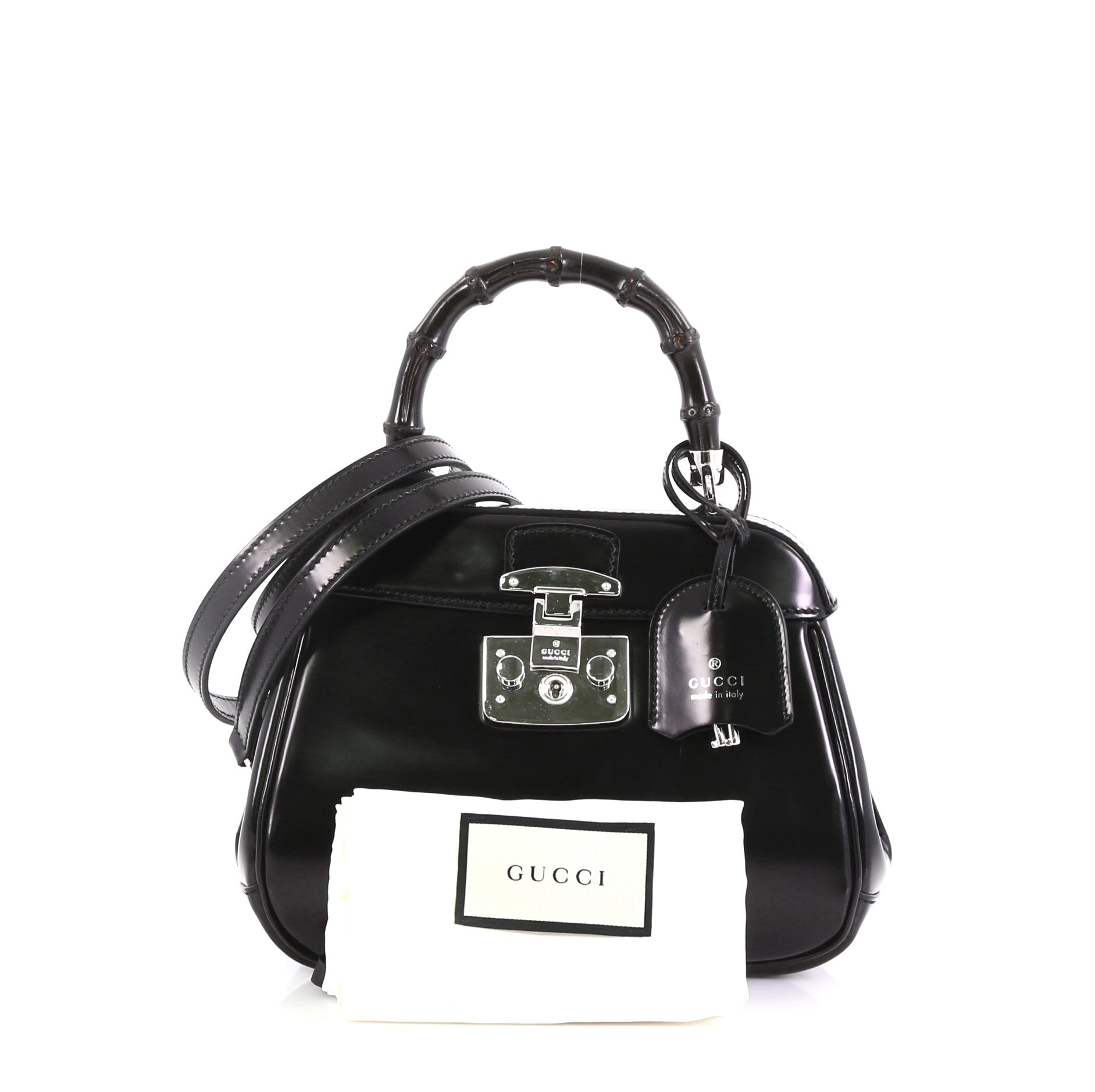 Lady Lock Bamboo Top Handle Bag Leather Mini