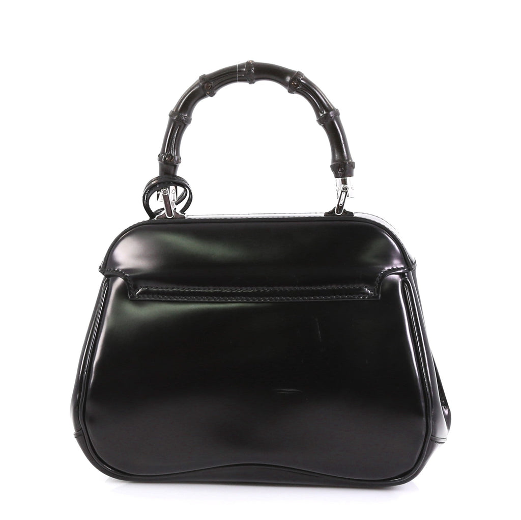 Lady Lock Bamboo Top Handle Bag Leather Mini