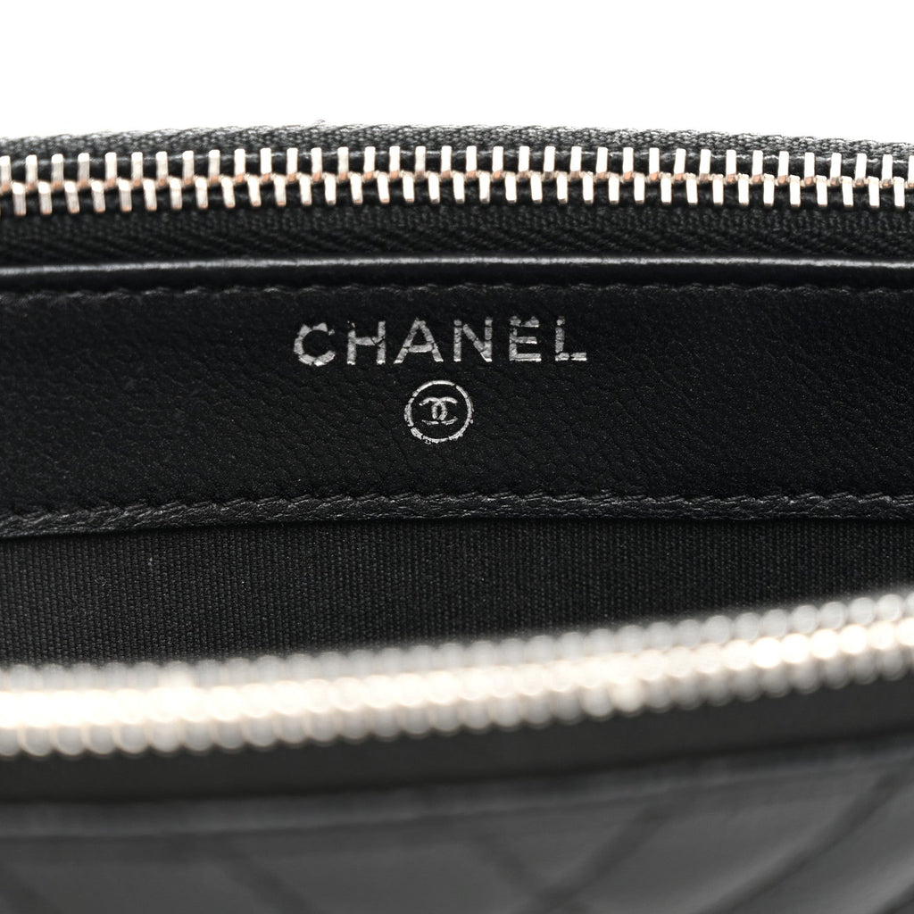Caviar Quilted Diamond Small CC Duo Clutch With Chain Black