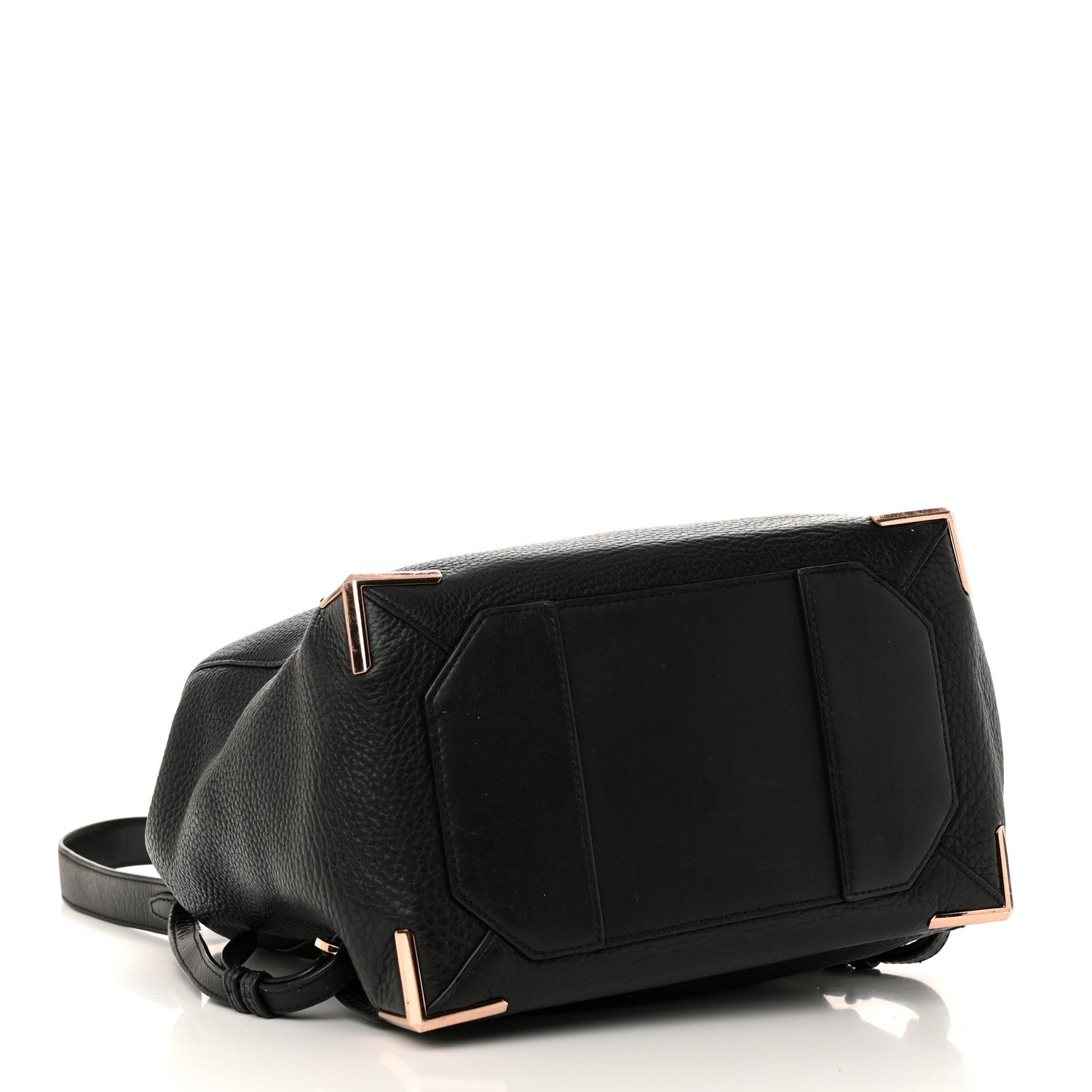 Pebbled Calfskin Prisma Skeletal Backpack Black Rose Gold Hardware