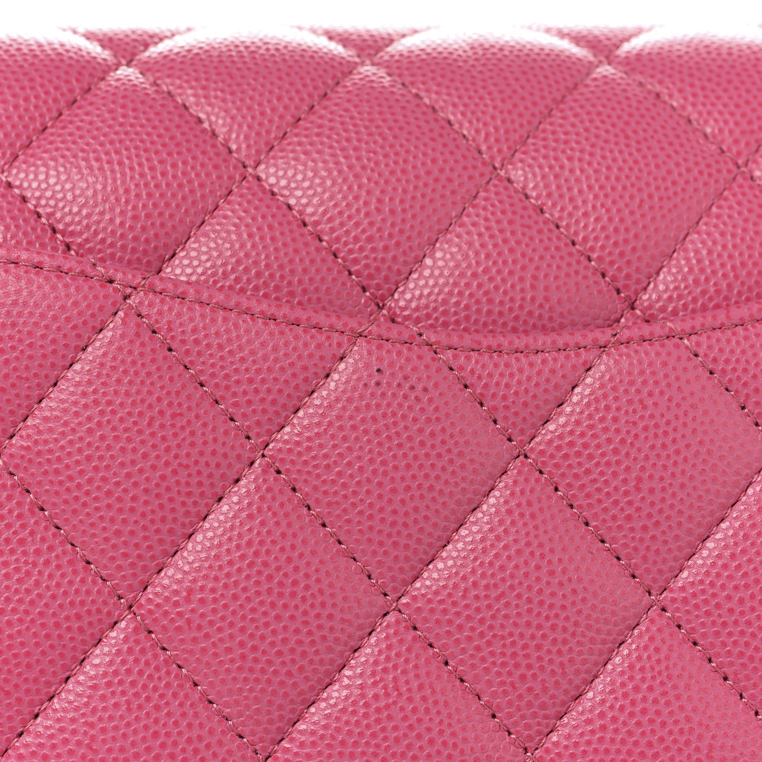 Caviar Quilted Medium Double Flap Pink