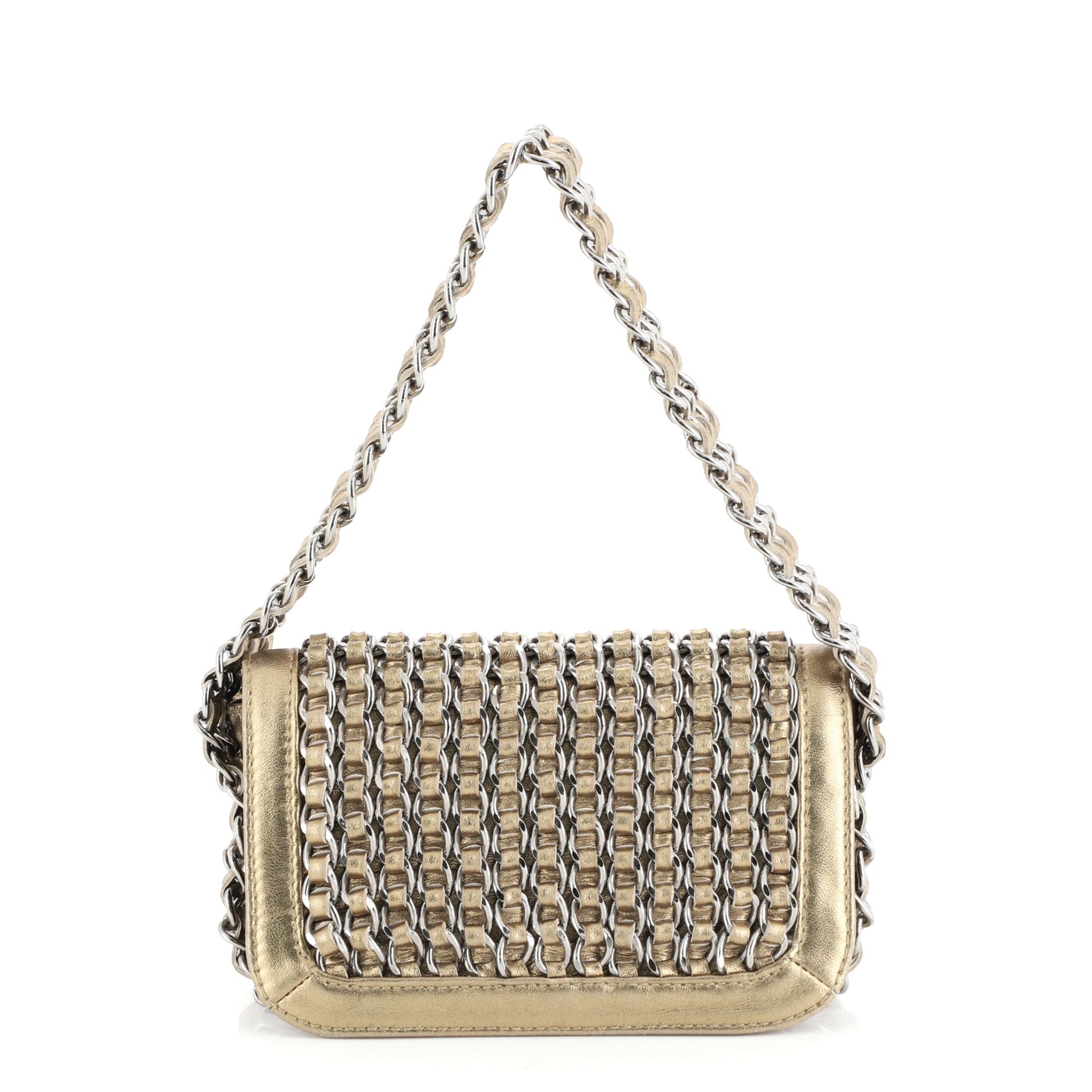 Triple Chain Flap Bag Leather Mini