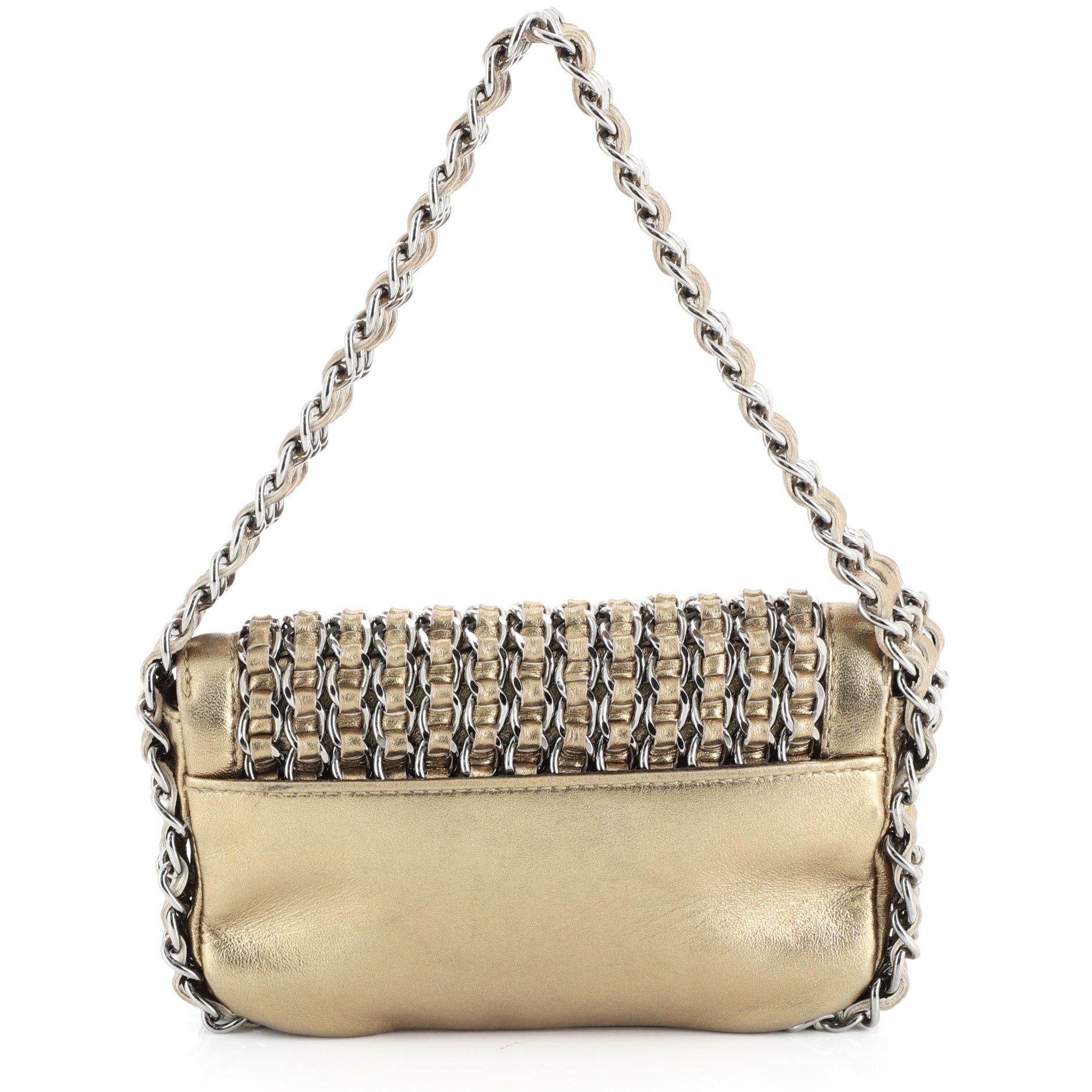 Triple Chain Flap Bag Leather Mini