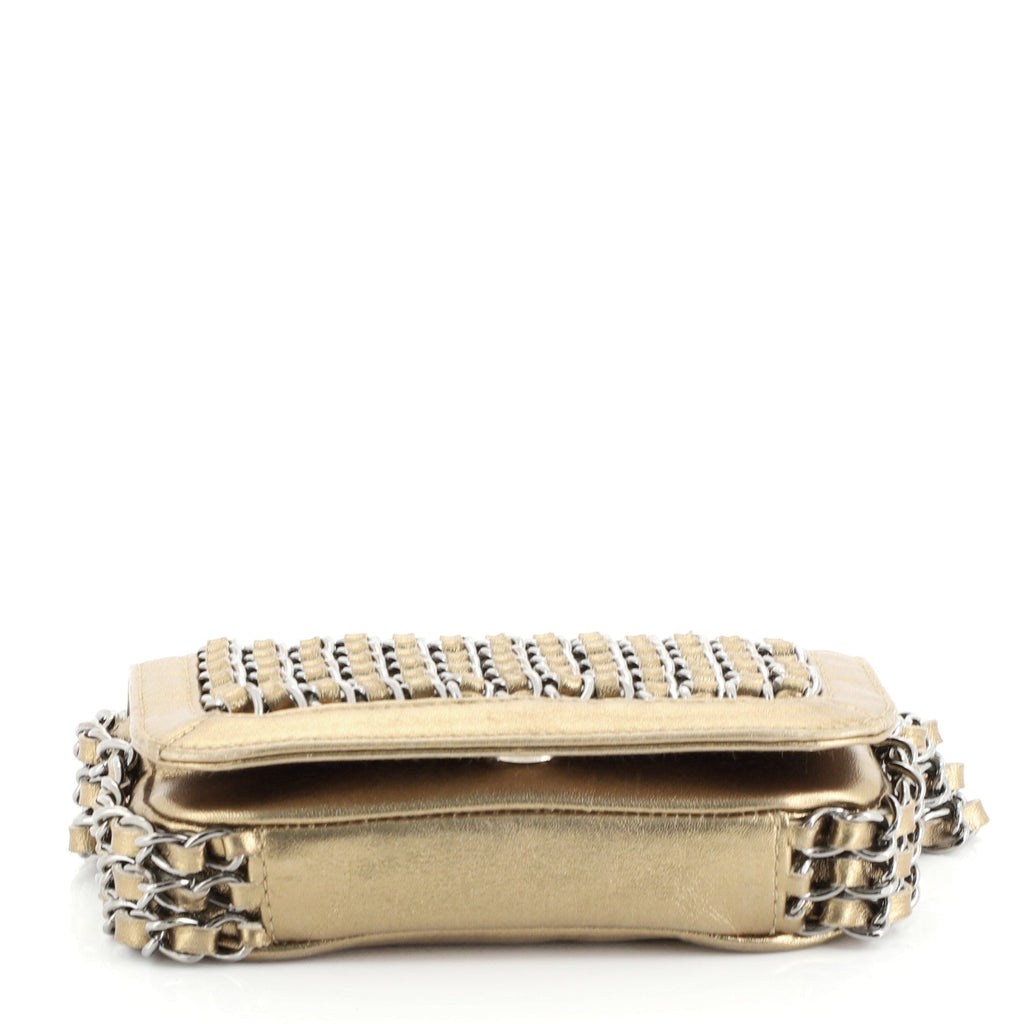 Triple Chain Flap Bag Leather Mini