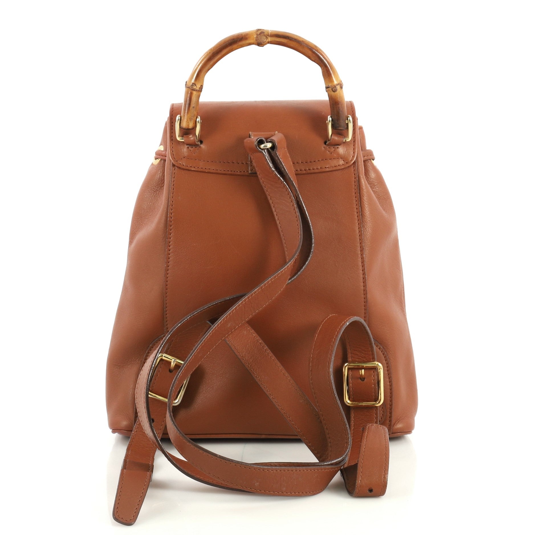 Vintage Bamboo Backpack Leather Mini