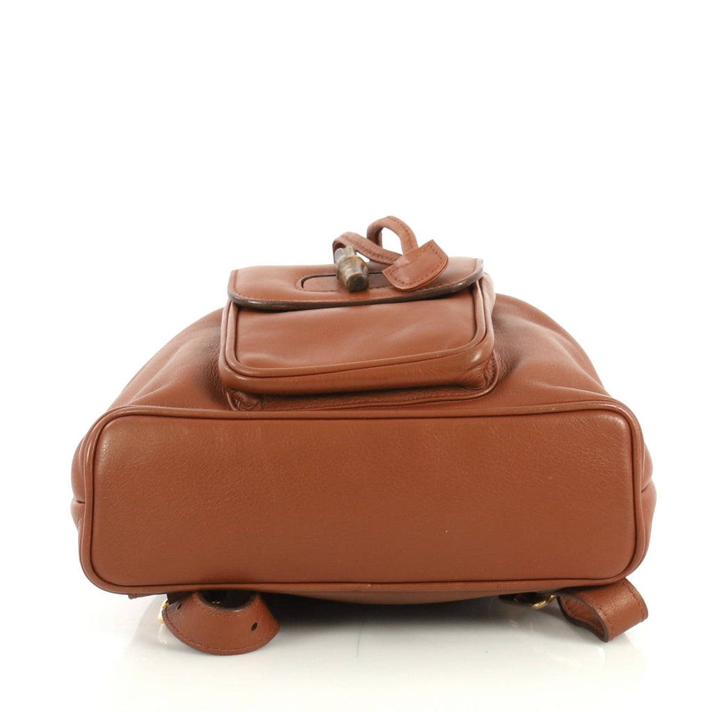 Vintage Bamboo Backpack Leather Mini